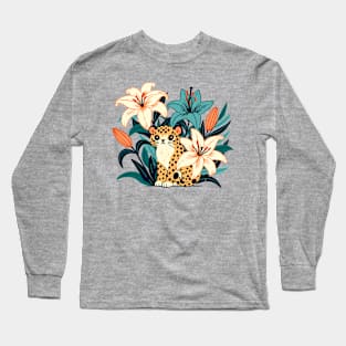 Lilies and leopard Long Sleeve T-Shirt